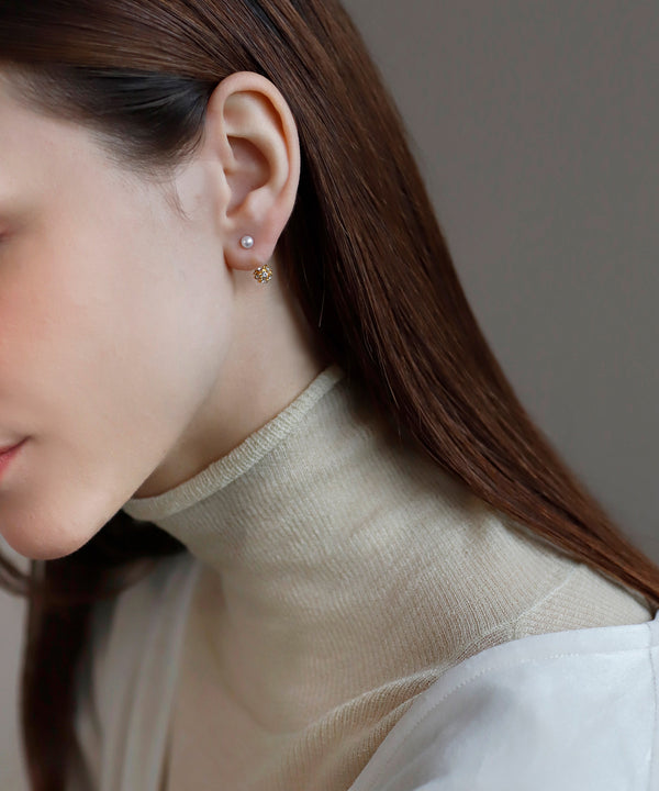 パール×ビジューボール2WAYピアス[Sheerchic]