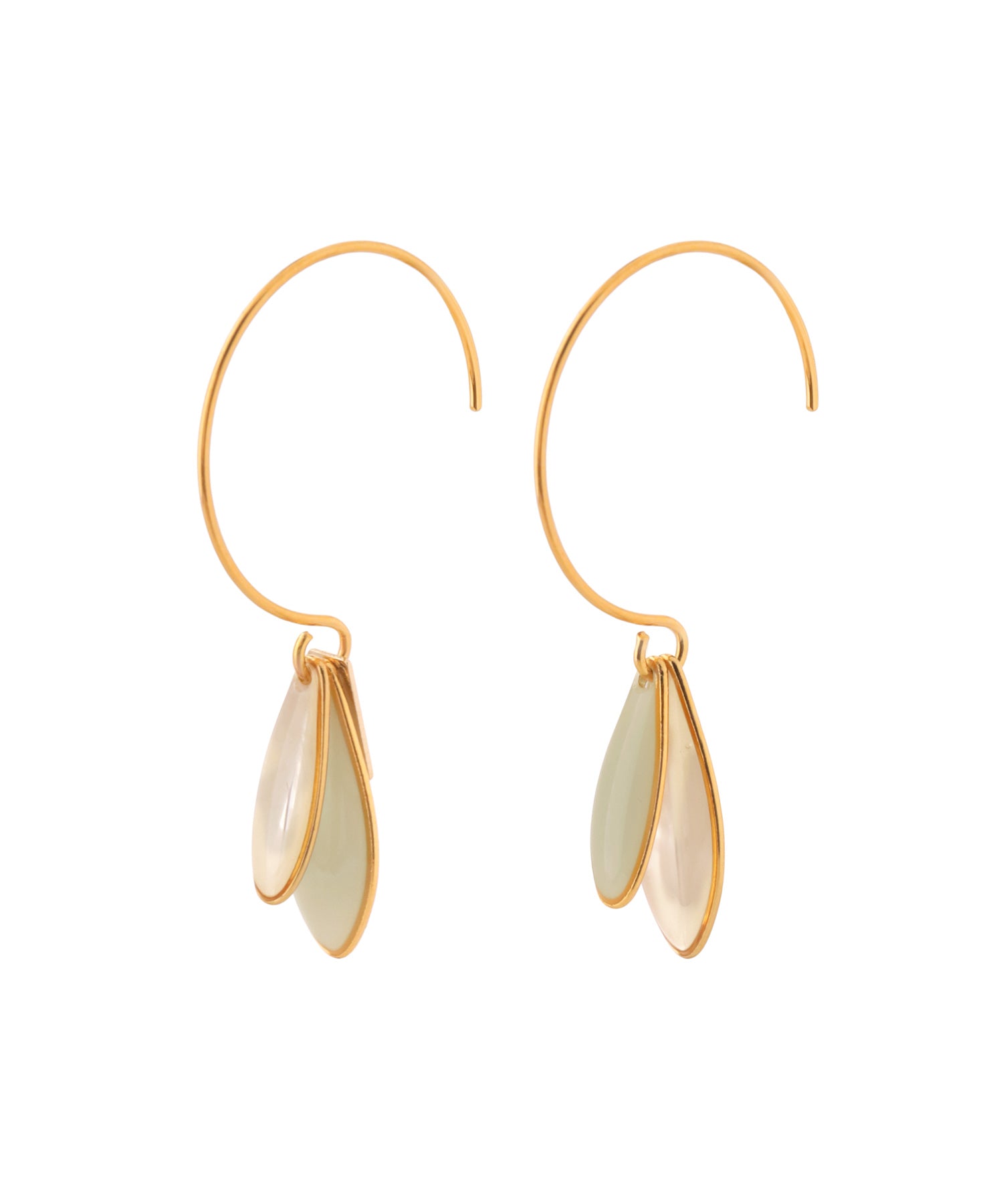 mimi33】オーバルプレートフックピアス[Sheerchic]｜アネモネ