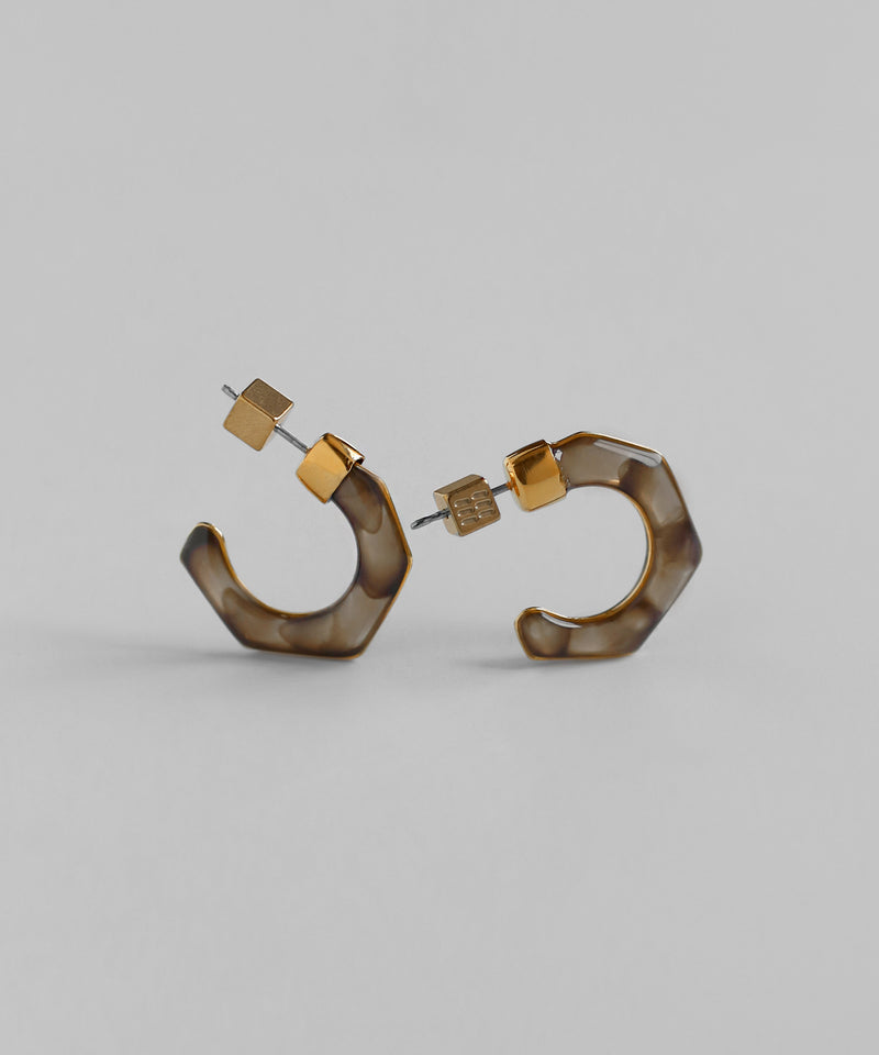 Marble hoop earrings [Sheerchic]