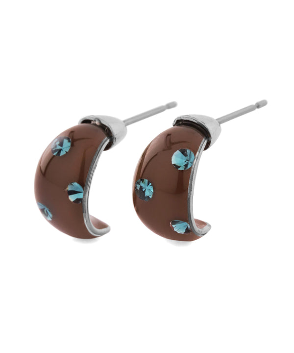 カラービジューカールピアス[Ownideal]