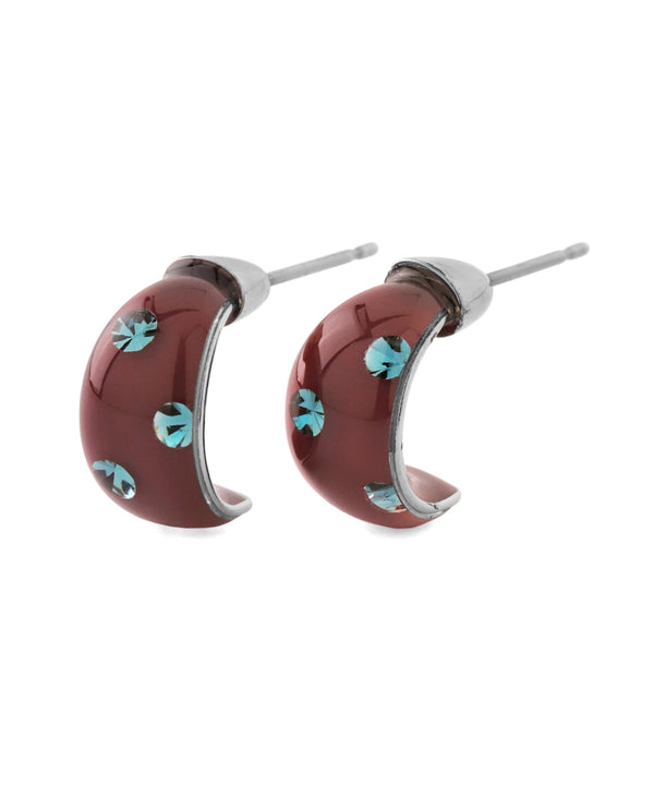 カラービジューカールピアス[Ownideal]