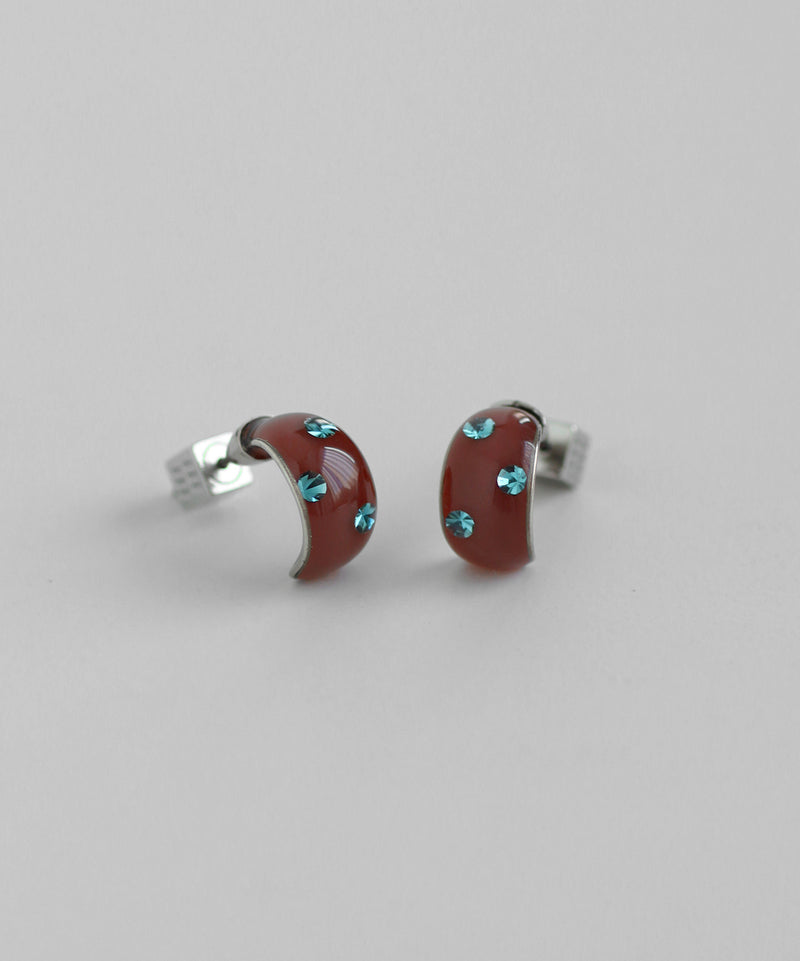 カラービジューカールピアス[Ownideal]