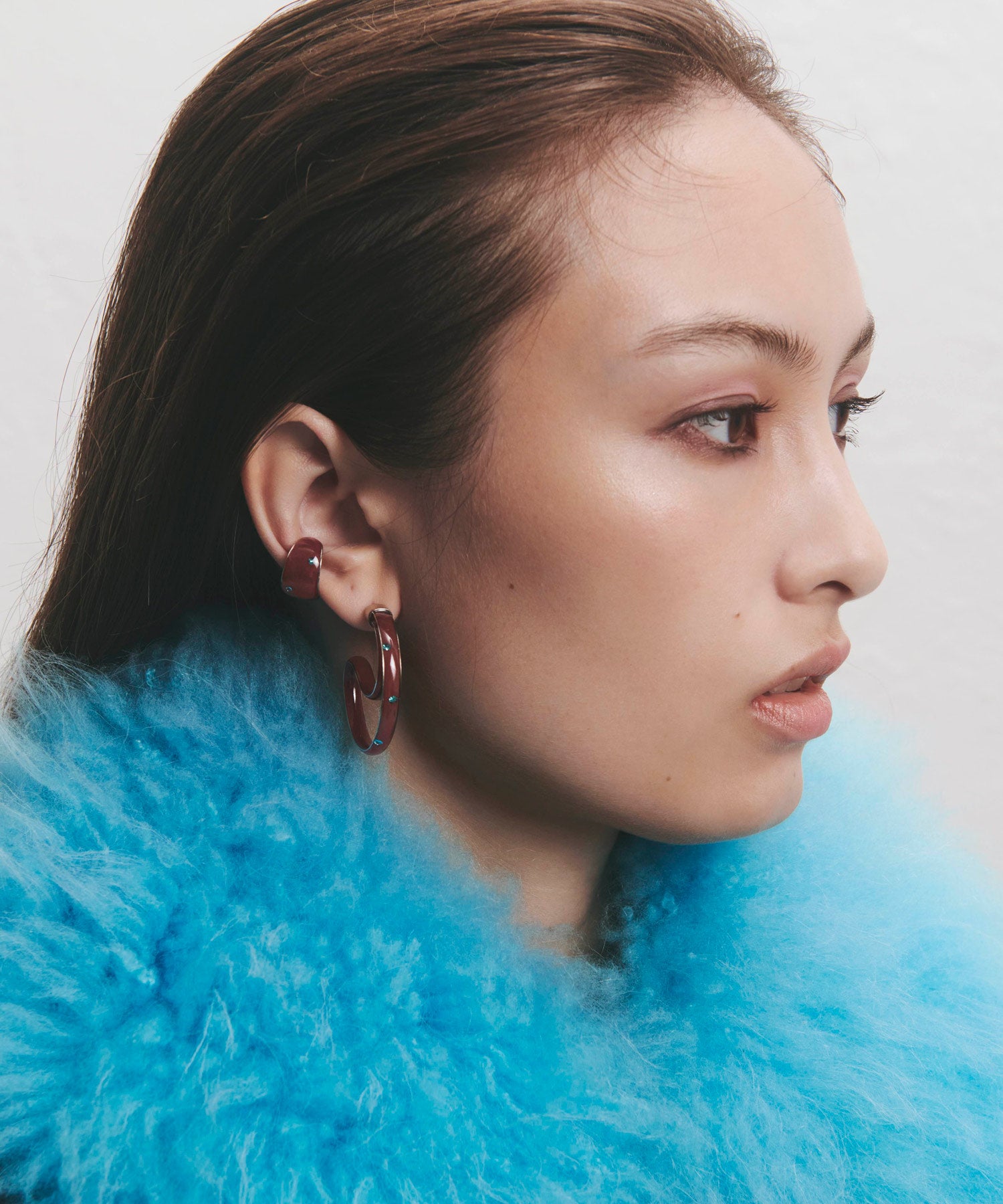 mimi33】カラービジューフープピアス[Ownideal]｜アネモネ・シエナロゼ