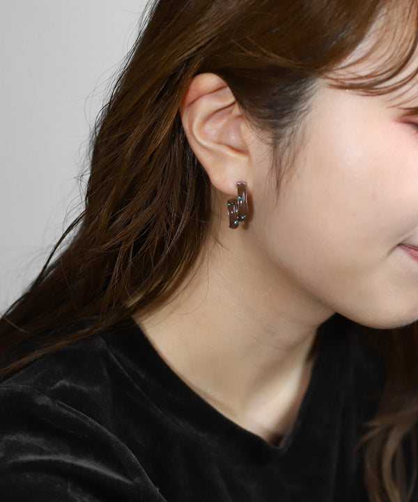 カラービジューループラインピアス[Ownideal]
