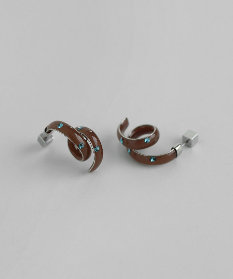 カラービジューループラインピアス[Ownideal]