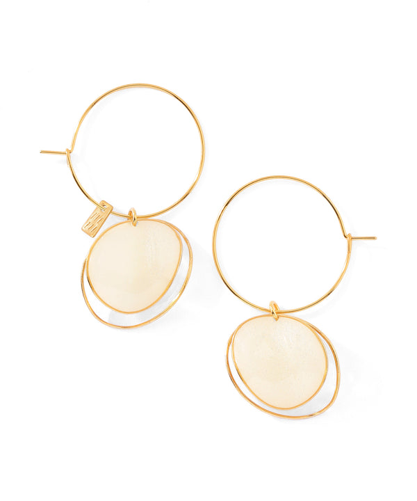 Glitter x Clear Plate 2-Way Hoop Earrings [Sheerchic]