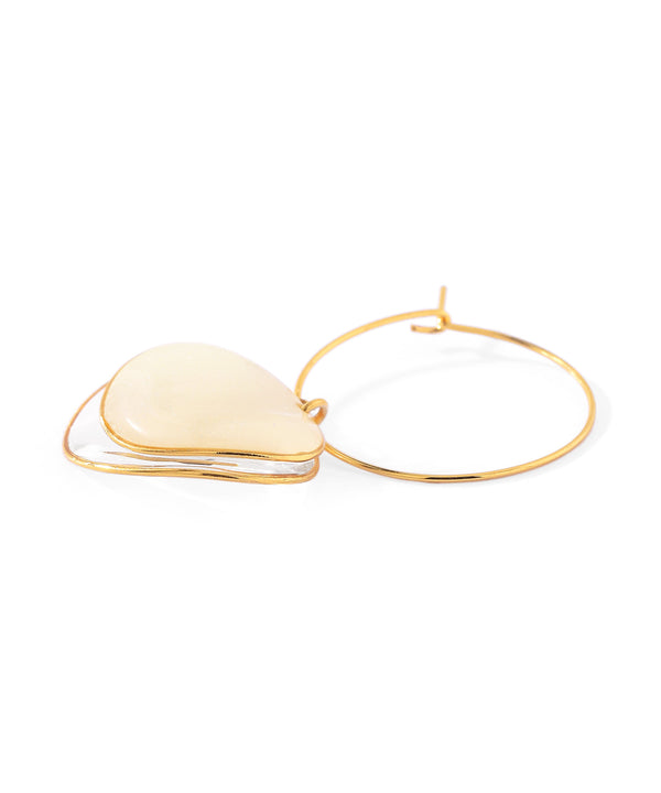 Glitter x Clear Plate 2-Way Hoop Earrings [Sheerchic]