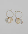 Glitter x Clear Plate 2-Way Hoop Earrings [Sheerchic]
