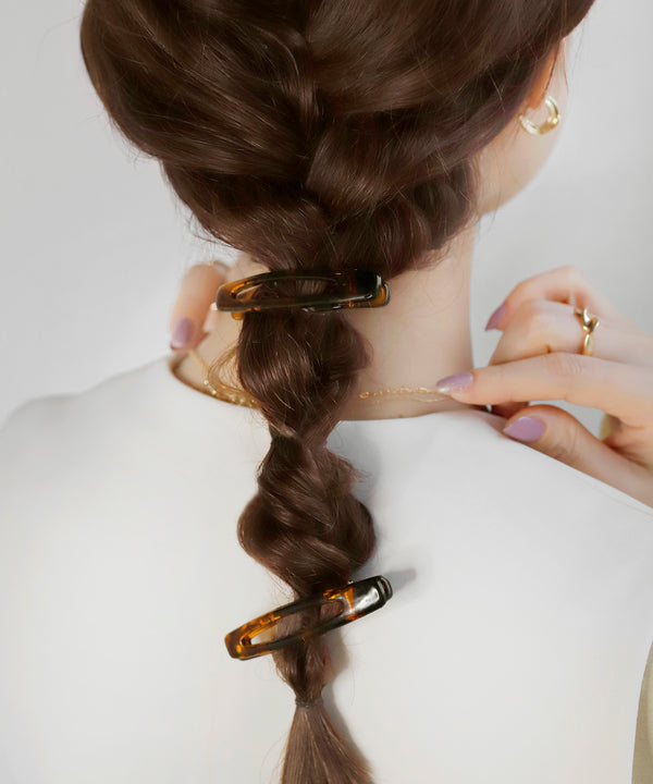シックカラーヘアクリップ[2本セット]