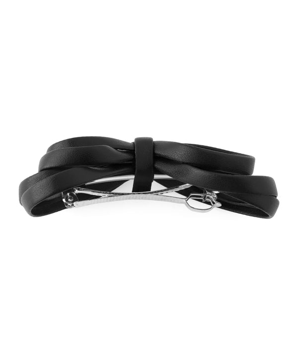 レザー調リボンバレッタ