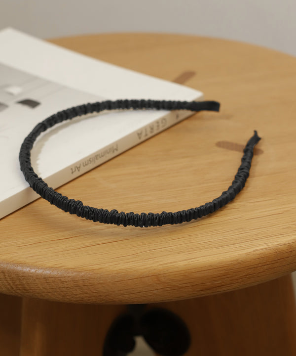 レザー調ギャザースリムカチューシャ