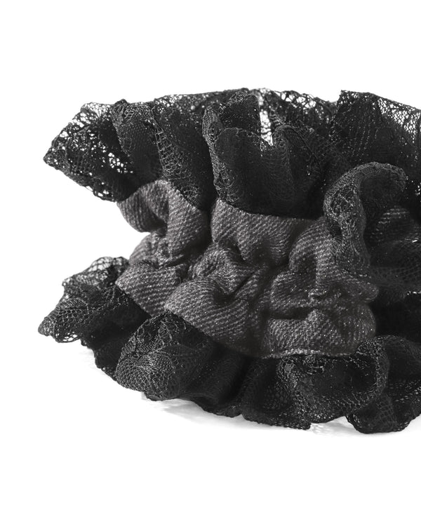 デニム調×レースシュシュ