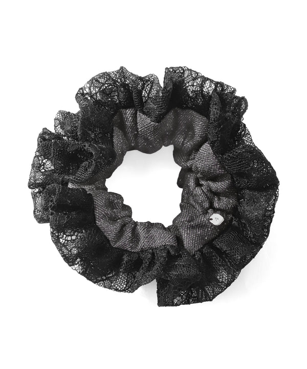 デニム調×レースシュシュ