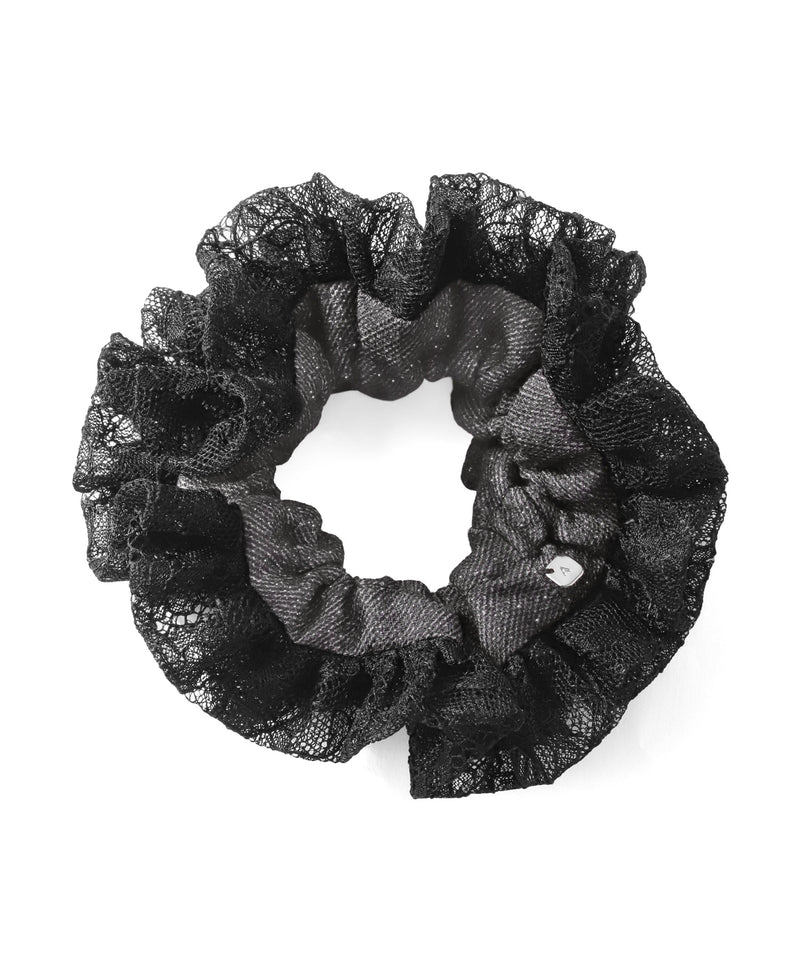 デニム調×レースシュシュ