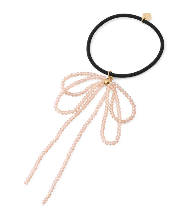 ビーズリボンヘアゴム