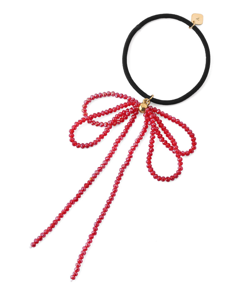 ビーズリボンヘアゴム