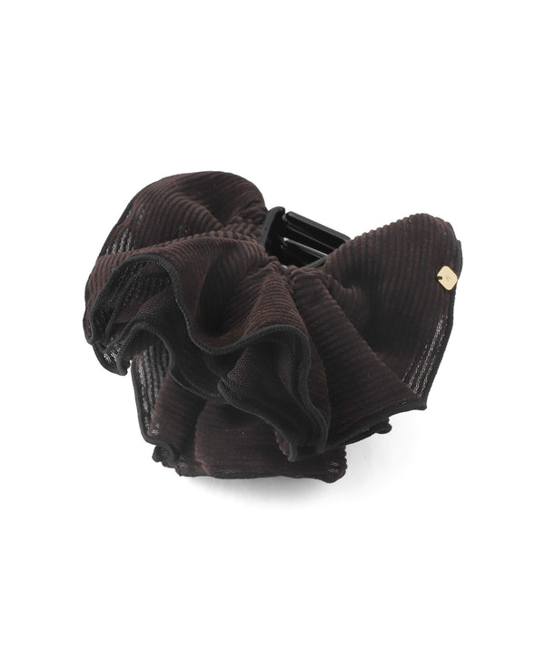 Ribbed Velour x Sheer Frill Hair Claw