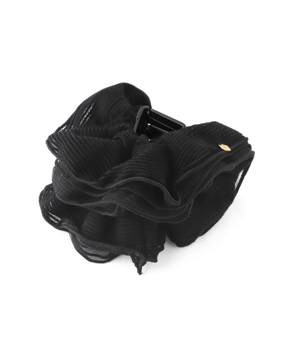 Ribbed Velour x Sheer Frill Hair Claw