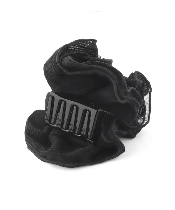 Ribbed Velour x Sheer Frill Hair Claw