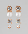 パール×ビジューピアス[3ペアセット]