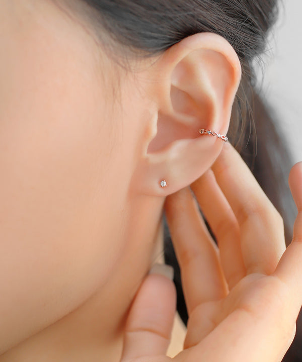ビジュー×メタルピアス[3ペアセット]