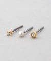 ビジュー×パールピアス[3ペアセット]