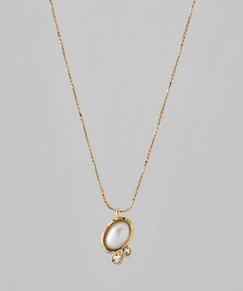 Oval pearl and bijou necklace
