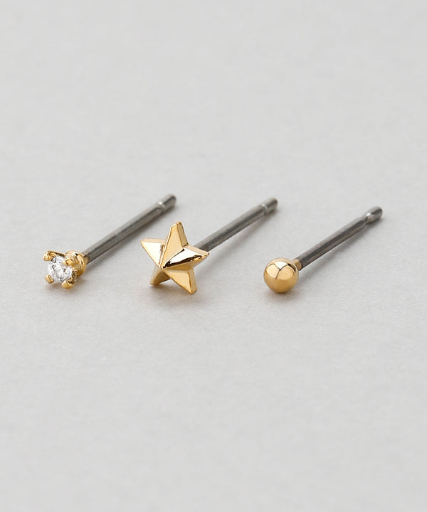 Star x Bijou Earrings [Set of 3 Pairs]