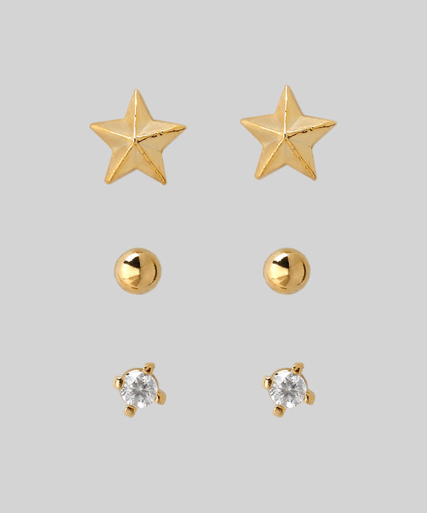 Star x Bijou Earrings [Set of 3 Pairs]