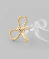 Metal ribbon earrings [set of 3 pairs]