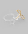 Metal ribbon earrings [set of 3 pairs]