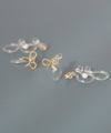 Metal ribbon earrings [set of 3 pairs]