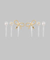 Metal ribbon earrings [set of 3 pairs]