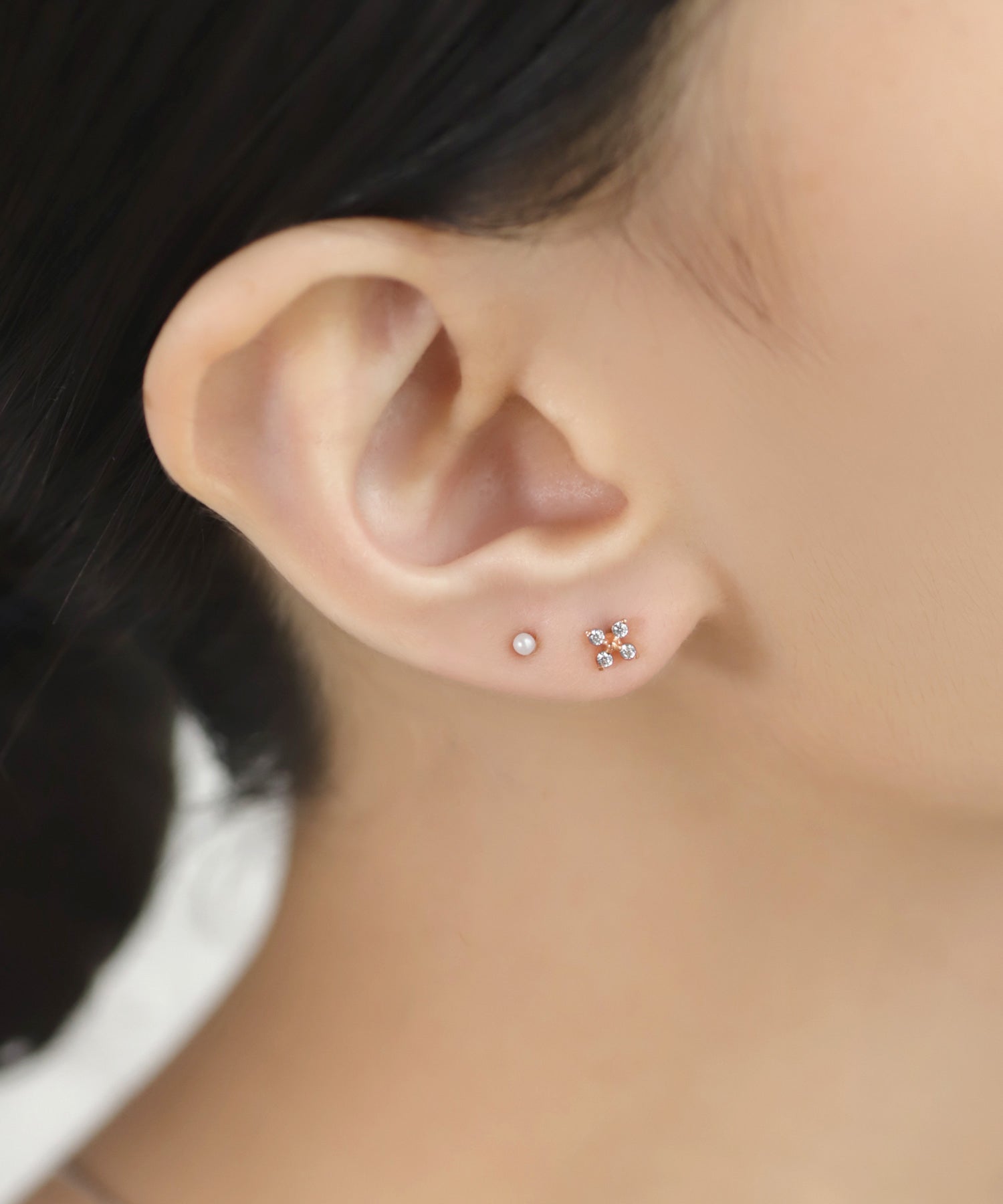 ANEMONE】ビジュー×パールフラワーセットピアス[3ペアセット]｜SANPO