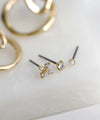 ビジュー×パールフラワーセットピアス[3ペアセット]