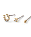 ホースシュービジューピアス[3ペアセット]