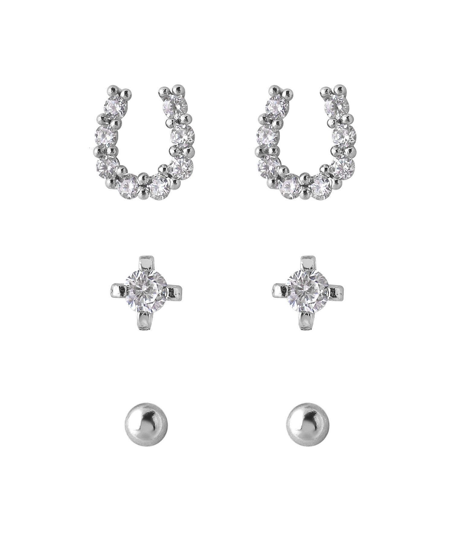 ANEMONE】ホースシュービジューピアス[3ペアセット]｜SANPO ONLINE