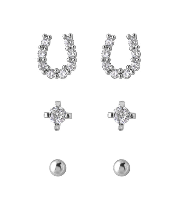 ホースシュービジューピアス[3ペアセット]