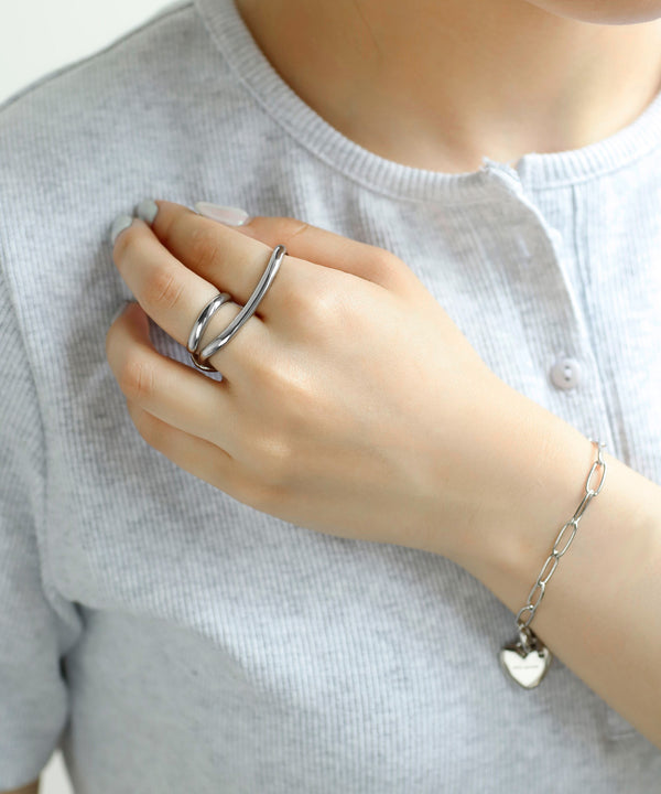 ダブルフィンガーメタルリング[A]