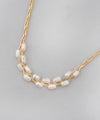 Stranded pearl chain necklace