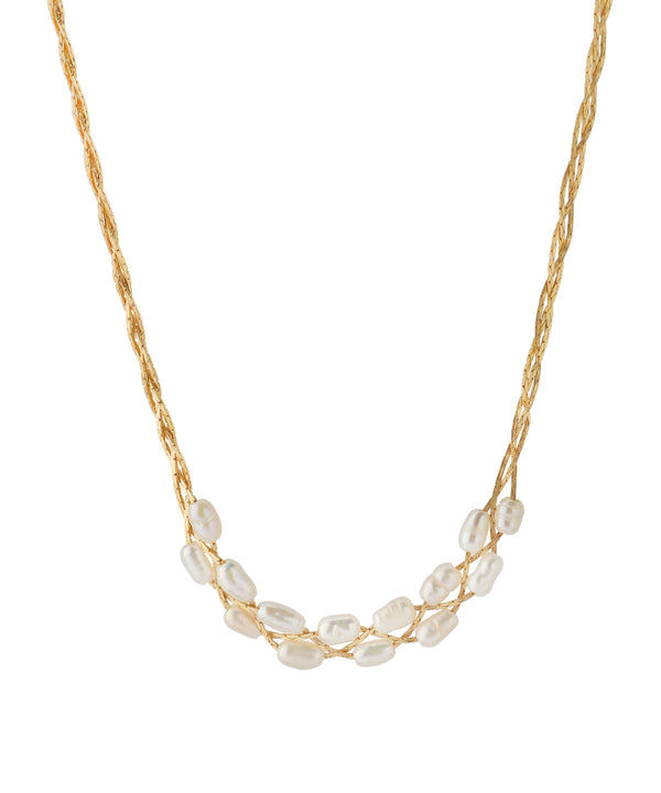 Stranded pearl chain necklace