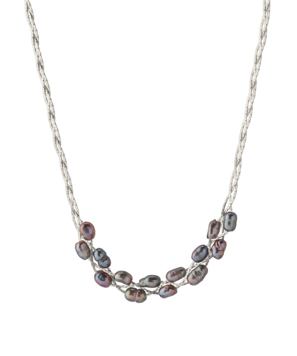 Stranded pearl chain necklace