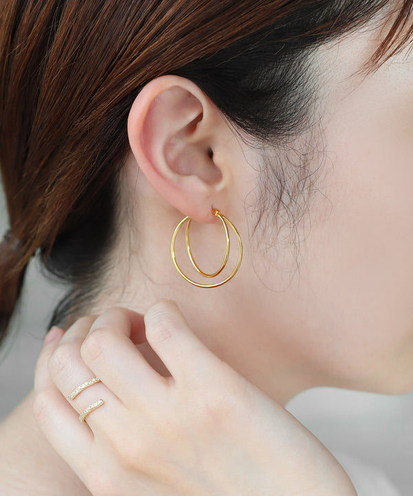 Double Line Hoop Earrings