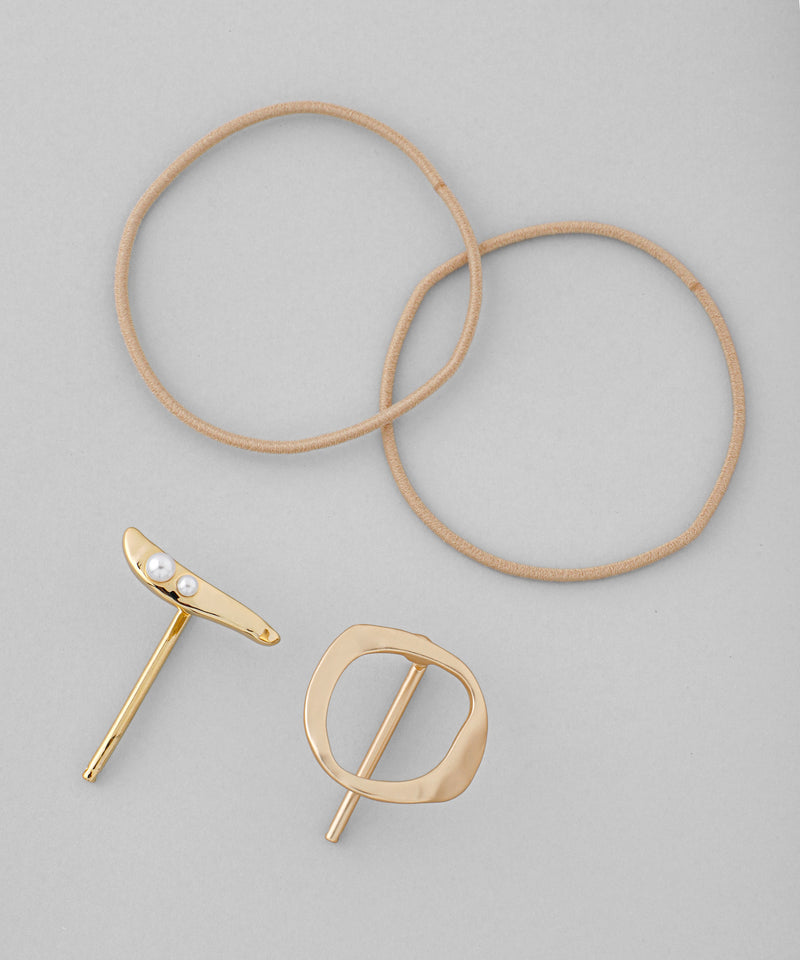 Pearl x Matte Metal Ponytail Hooks (Set of 2)