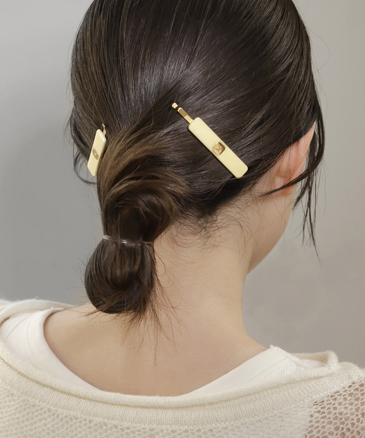 ANEMONE】カラースクエアヘアピン[2本セット]｜アネモネ・シエナロゼ