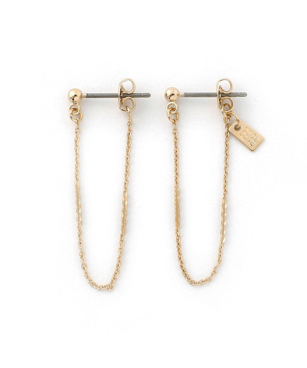 Combination Chain Back-Catch Earrings [Sheerchic]