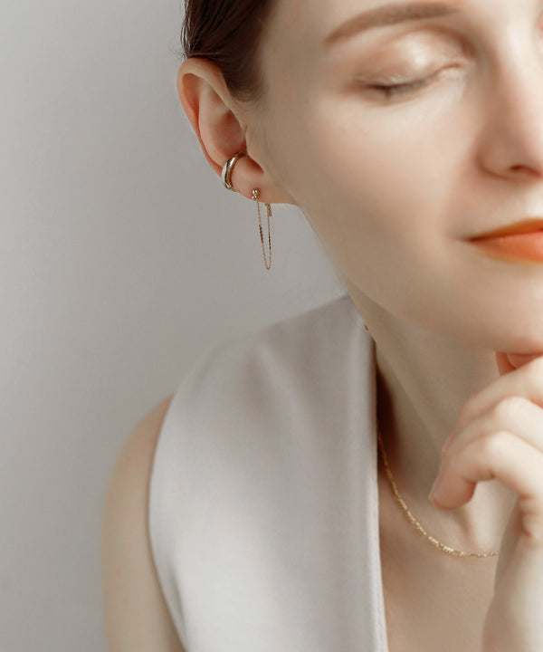 Combination Chain Back-Catch Earrings [Sheerchic]