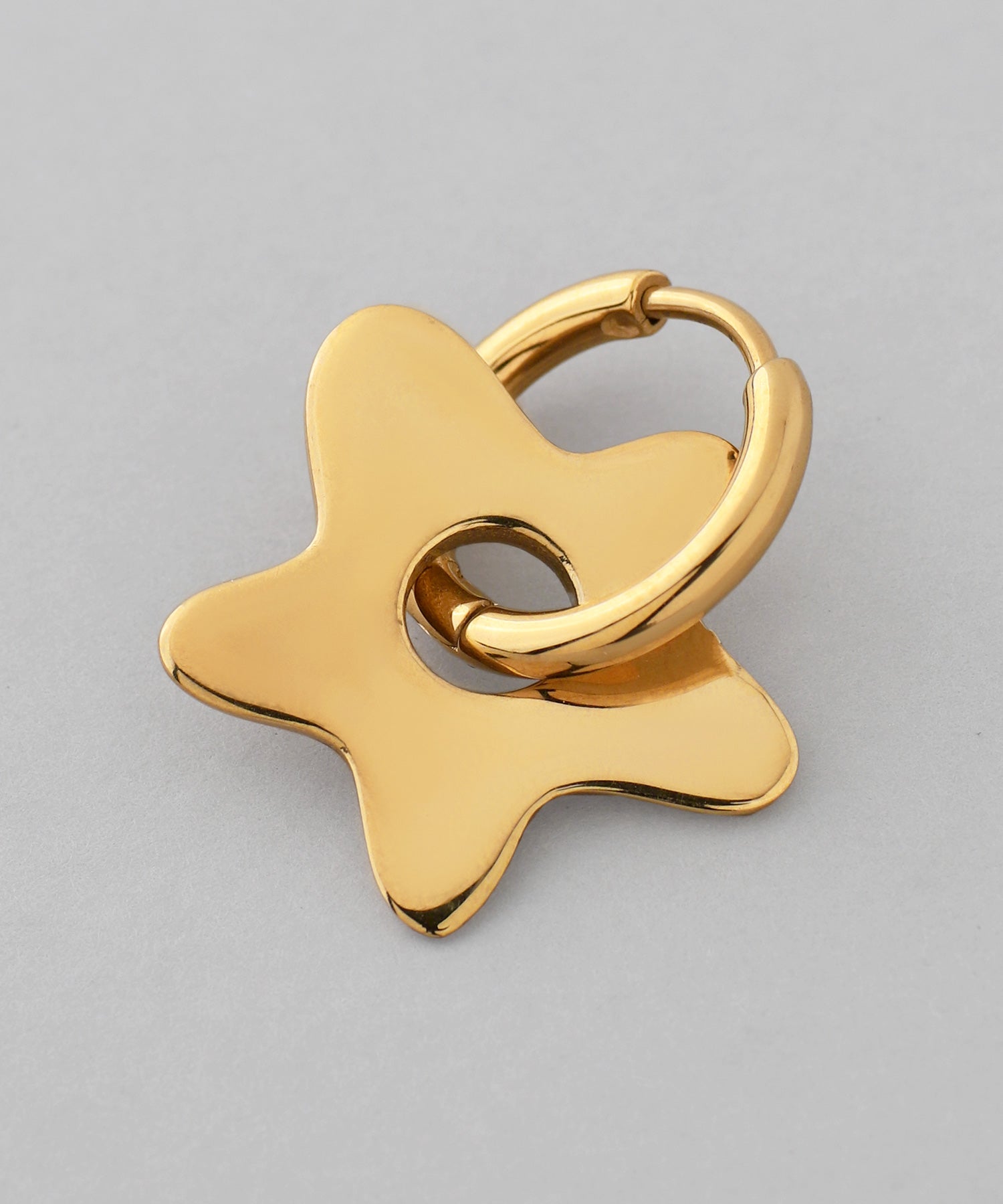 mimi33】【ステンレスIP】ニュアンススターフープピアス[Ownideal