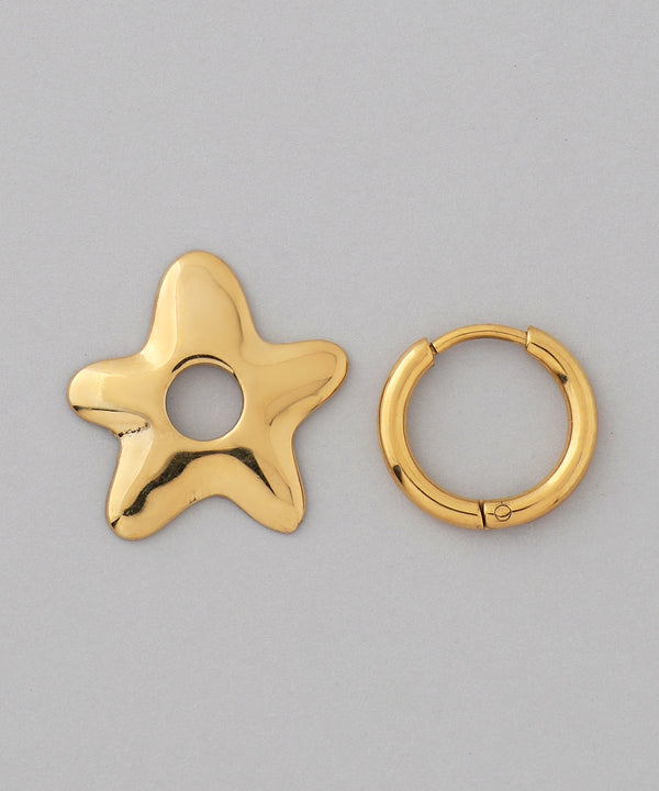 ニュアンススターフープピアス[ステンレス][Ownideal]