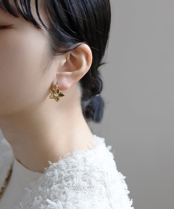 ニュアンススターフープピアス[ステンレス][Ownideal]